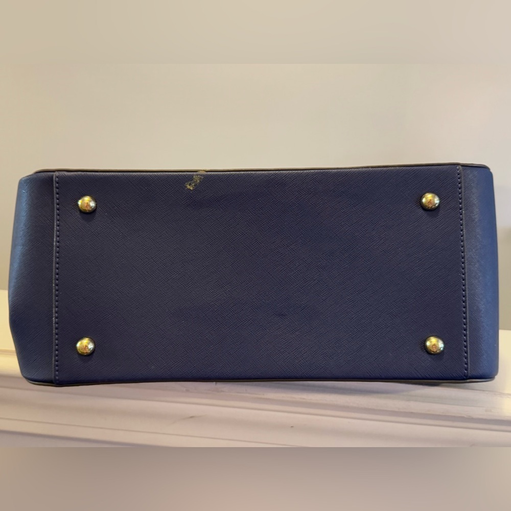 Anne Klein “Black New Recruits” blue Large Structured Satchel Women Handbag - Picture 9 of 10